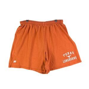 Texas Longhorns Russell Sports Shorts Vintage Cotton 80s Burnt Orange Large NCAA